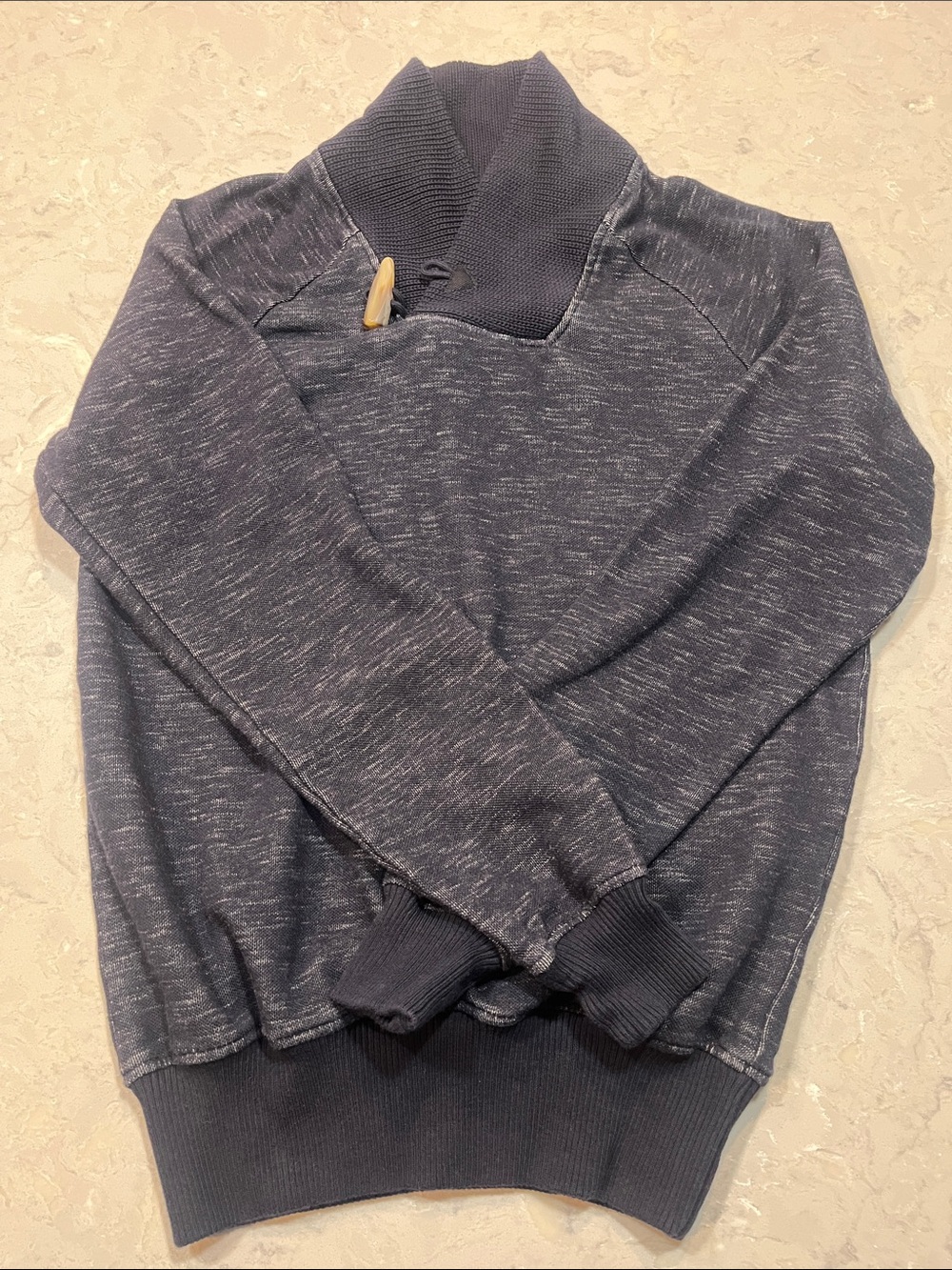 Zara Navy Heather Shawl Collar Pullover